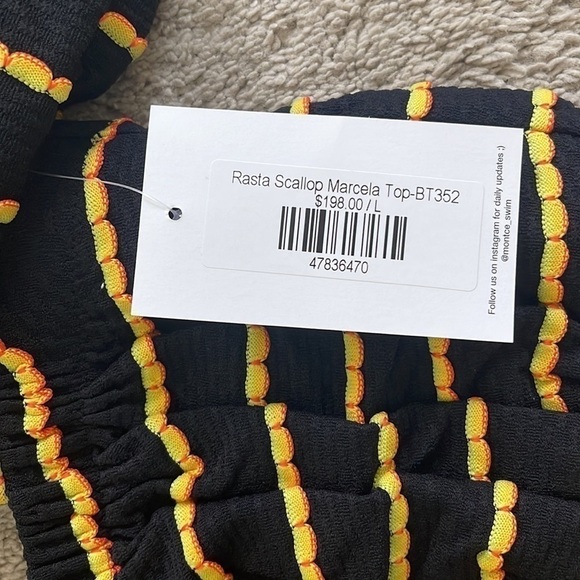 Montce Swim Rasta Scallop Marcela Bikini Top *NWT* - Picture 8 of 8
